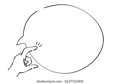 touching finger with simple speech balloon illustration