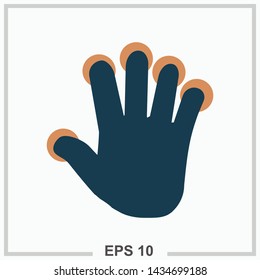 Touching hand icon colored isolated vector illustration