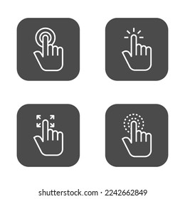 Touching hand icon set illustration
