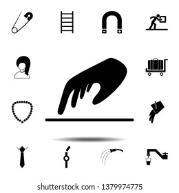 Touching, hand icon. Simple glyph, flat vector element of universal icons set for UI and UX, website or mobile application