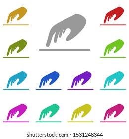 Touching, hand multi color icon. Simple glyph, flat vector of universal icons for UI and UX, website or mobile application