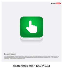 Touching hand simple iconGreen Web Button - Free vector icon