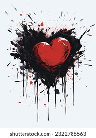 A touching illustration of a weak heart surrounded by deft brushwork