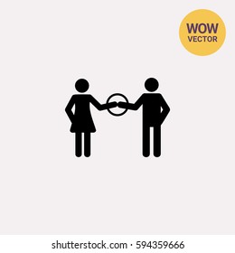 Touching Man and Woman Icon