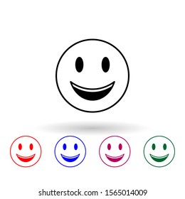 Touching multi color icon. Simple thin line, outline vector of emoji icons for ui and ux, website or mobile application