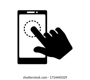 tocar la ilustración vectorial de teléfonos. icono de la pantalla táctil.