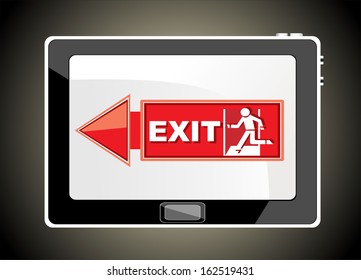 touching screen exit on modern digital tablet pc.