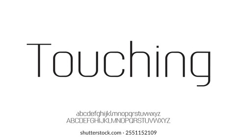 Touching, Tech font, digital alphabet, trendy Latin letters from A to Z and Arab numbers from 0 to 9 for you ui ux designs, vector illustration 10EPS
