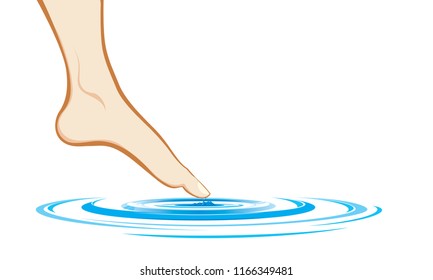 Touching the water with your foot