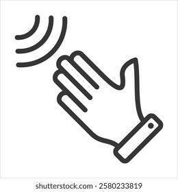 Touchless Technology Outline Icon Vector Illustration