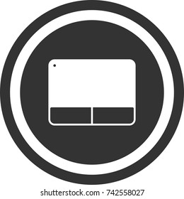 Touchpad icon , dark circle sign design