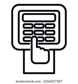 Vector de contorno de icono Touchpad. Digital móvil. Equipo de red