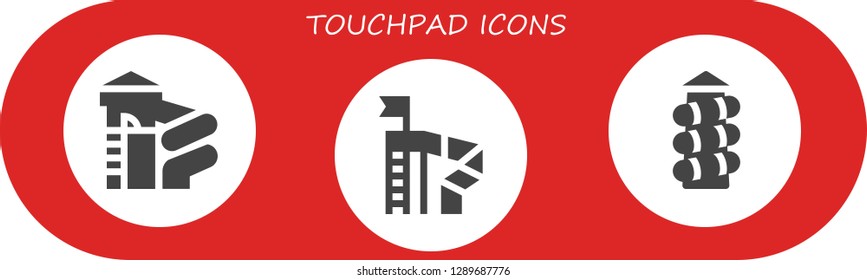  touchpad icon set. 3 filled touchpad icons. Simple modern icons about  - Slide