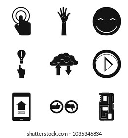 Touchpad icons set. Simple set of 9 touchpad vector icons for web isolated on white background
