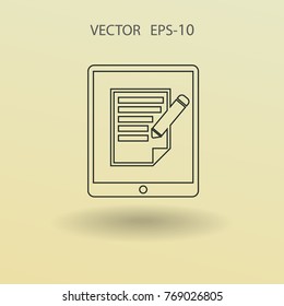 touchpad notes icon. vector illustration
