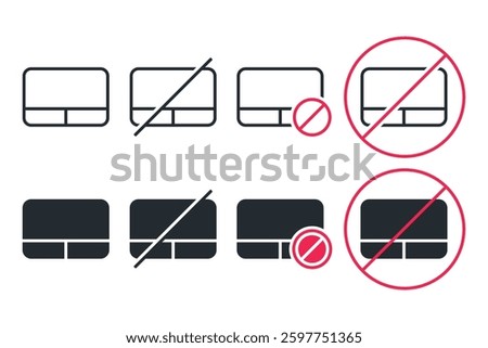 Touchpad off  disable icon. illustration vector