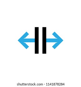 Touchpad stretch control vector icon. Pictogram from set Smartphone Essentials. Isolated on white background