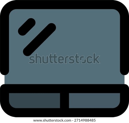 Touchpad vector icon in modern style, laptop navigation device and modern touch control illustration. Filled Line Icon
