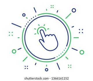 Touchpoint line icon. Click here sign. Touch technology symbol. Quality design elements. Technology touchpoint button. Editable stroke. Vector