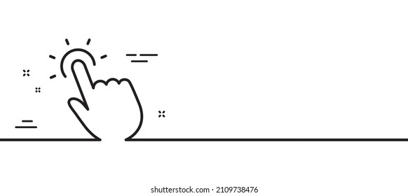 Touchpoint line icon. Click here sign. Touch technology symbol. Minimal line illustration background. Touchpoint line icon pattern banner. White web template concept. Vector