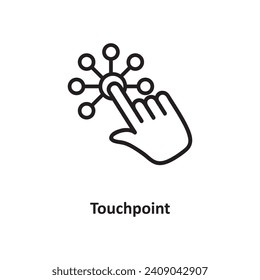 Icono de contorno de punto táctil. iconos de servicio al cliente, icono de Touchpoint para aplicaciones móviles simple ilustración plana en fondo blanco..eps