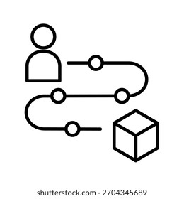 Ilustración vectorial de iconos de contorno de puntos de contacto