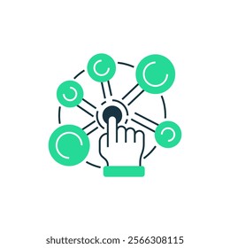 Touchpoints Two Tone Color Icon. linear style sign for mobile concept and web design. Outline vector icon.