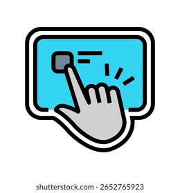 touchscreen control color icon vector. touchscreen control sign. isolated symbol illustration