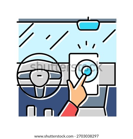touchscreen dashboard auto tainment color icon vector. touchscreen dashboard auto tainment sign. isolated symbol illustration