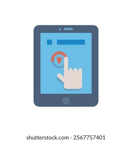 Touchscreen Device Icon for Digital Interaction