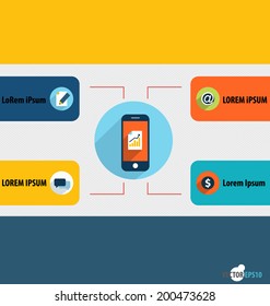 Touchscreen device. Vector illustration.
