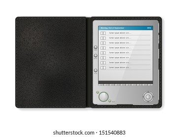 touchscreen diary in leather case