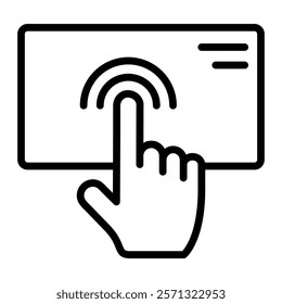 Touchscreen Display Vector Line Icon Design