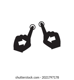 Iconos de gestos de pantalla táctil. Giro manual, gesto de diapositiva, iconos de multitarea. Tecnología de pantalla táctil, puntee en pantalla, arrastre y suelte. 