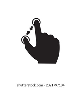 Touchscreen gesture icons. Hand swipe, Slide gesture, Multitasking icons. Touchscreen technology, tap on screen, drag and drop. 