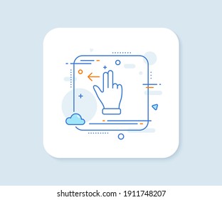 Touchscreen gesture line icon. Abstract square vector button. Slide left arrow sign. Swipe action symbol. Touchscreen gesture line icon. Quality concept badge. Vector