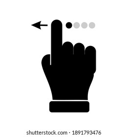 Touchscreen gesture line icon. Slide left arrow sign. Swipe action symbol. Quality design element. Linear style touchscreen gesture icon. Editable stroke. Vector
