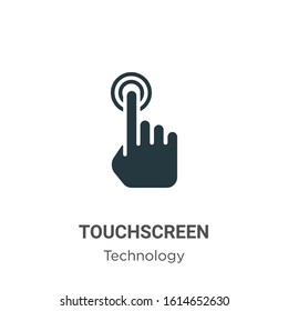 Touchscreen glyph icon vector on white background. Flat vector touchscreen icon symbol sign from modern technology collection for mobile concept and web apps design.
