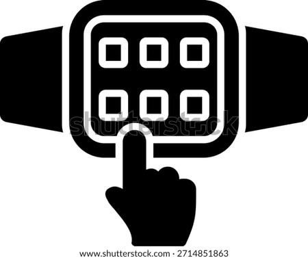 Touchscreen Glyph Style Icon Design