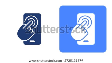 Touchscreen GlyphTwo-tone color and contrasting background icon illustration