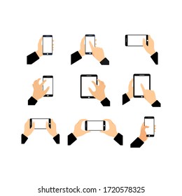 Touchscreen hand gestures design illustration