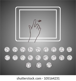 touchscreen hand  icon  tablet