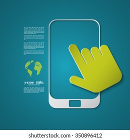 Touchscreen icon design with hand