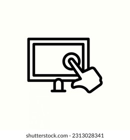 touchscreen icon, isolated icon in light background, perfect for website, blog, logo, graphic design, social media, UI, mobile app