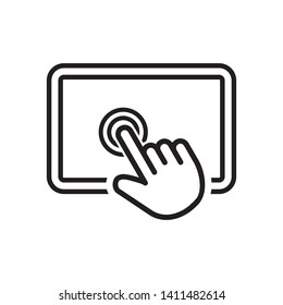 Touchscreen icon isolated on clean background. Application icon. Vector.