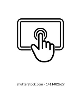 Touchscreen icon isolated on clean background. Application icon. Vector.