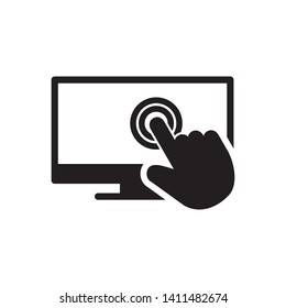 Touchscreen icon isolated on clean background. Application icon. Vector.