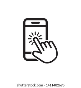 Touchscreen icon isolated on clean background. Application icon. Vector.