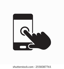 Touchscreen icon isolated on clean background. Application icon. Vector.