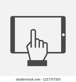 Touchscreen icon on tablet